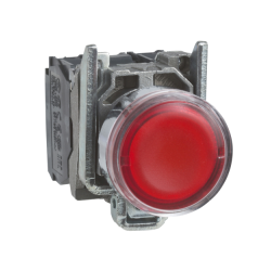 Bouton poussoir lumineux rouge 1F+1O [Ø22]