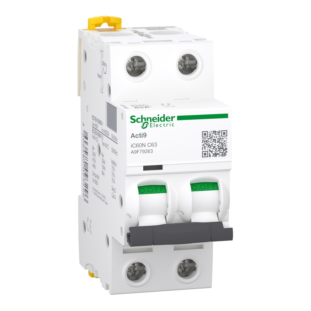 [SCHNEIDER] Disjoncteur modulaire 2P 63A courbe C [iC60N]
