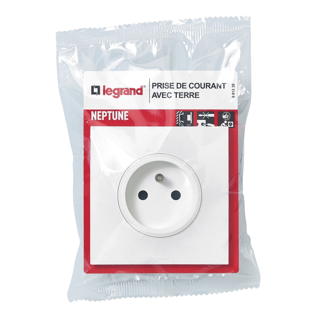 [LEGRAND] Prise de courant 2P+T 16A murale avec terre neptune