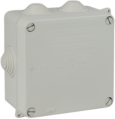 Boîte étanche de raccordement 100x100x55 avec cônes IP55