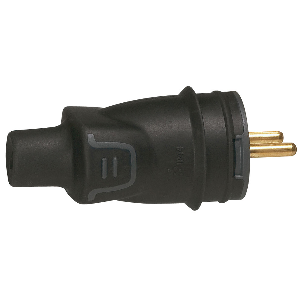 [LEGRAND] Fiche mâle en caoutchouc a sortie droite 2P+T 16A IK08 IP44