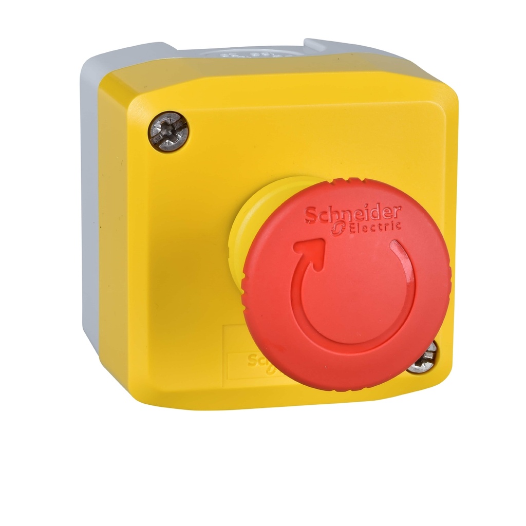 [SCHNEIDER] Boitier arrêt d'urgence jaune à bouton coup de poing 1F+1O D=40mm [XAL]