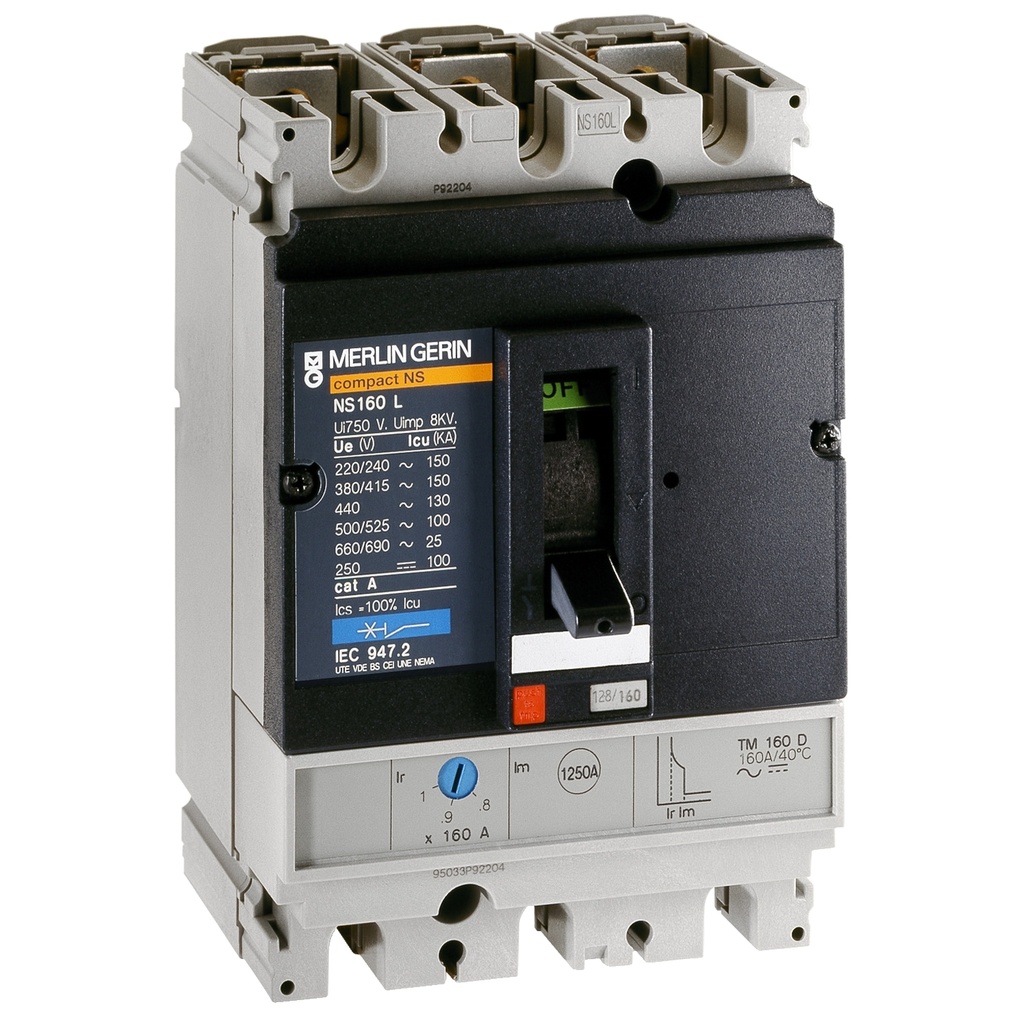 Disjoncteur compact NS160L TMD 160A 3P3D