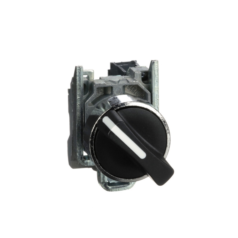 Bouton tournant noir Ø22 2 positions fixes 1F