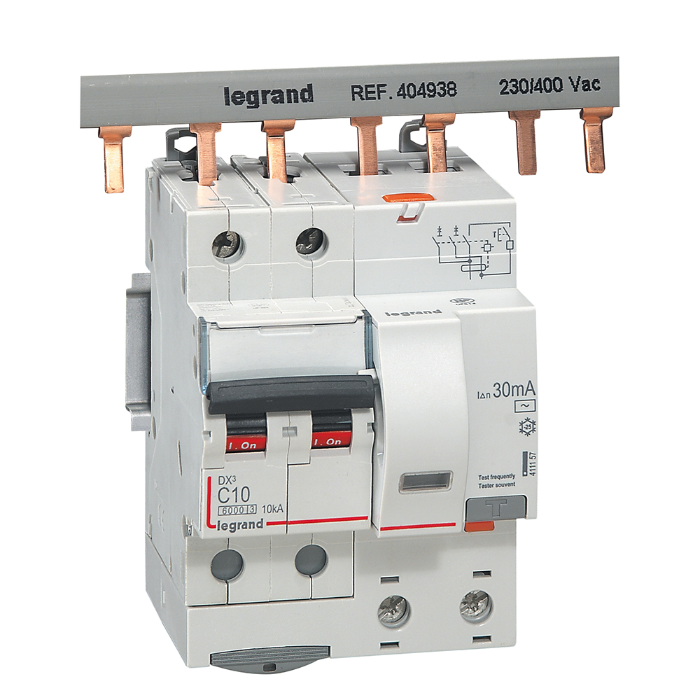 Disjoncteur différentiel 2P 10A Vigi 30mA Courbe C Type AC [DX³6000]