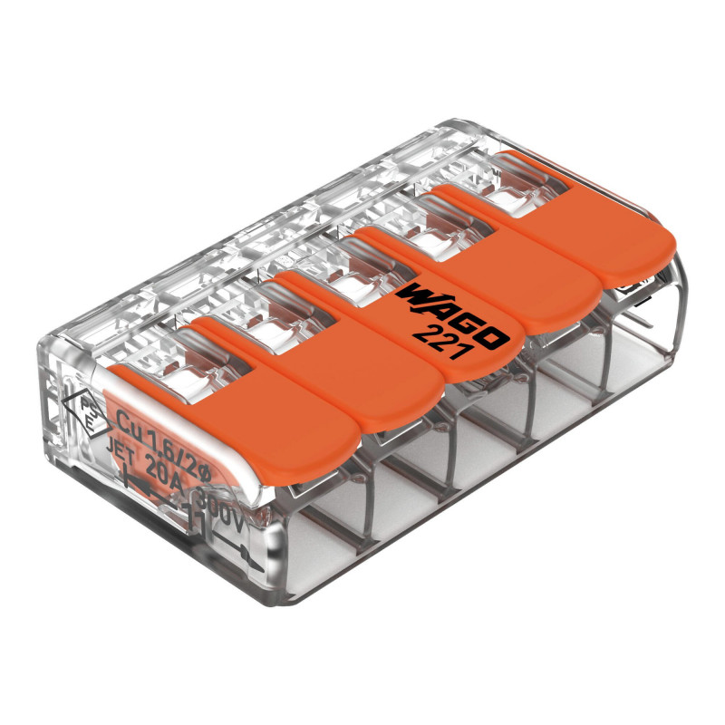 Connecteur électrique 5 entrées de 0.5 à 4mm²