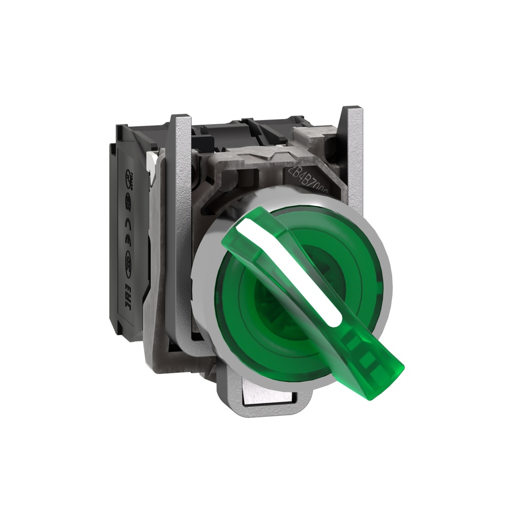 [SCHNEIDER] Bouton tournant lumineux 2 positions fixes verte 1O+1F - 230V