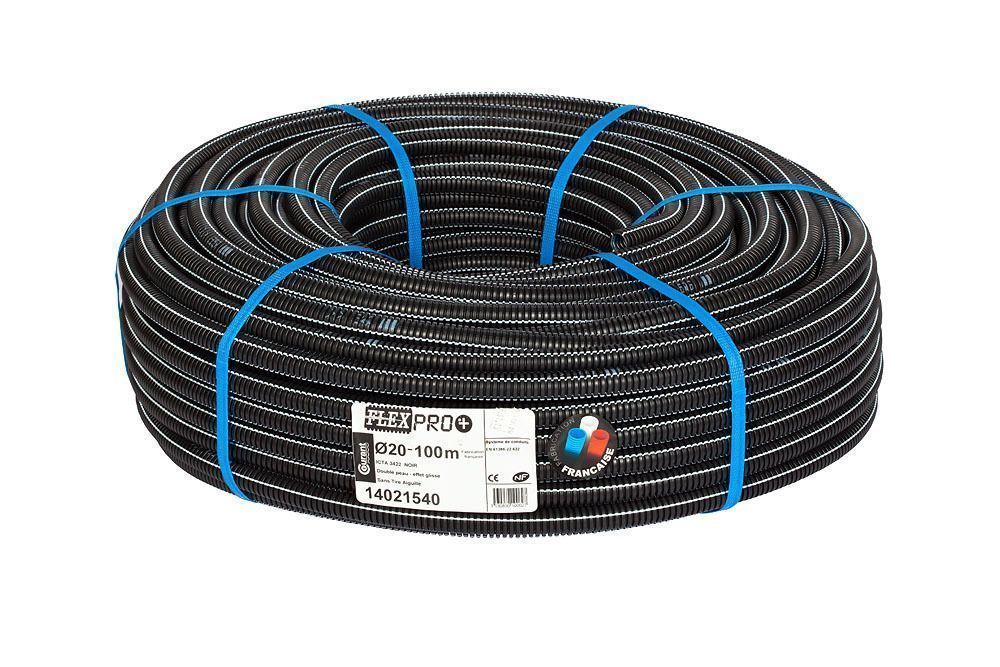 [COURANT] Gaine annelée noir diamètre 16 [FLEX PRO+][100m]