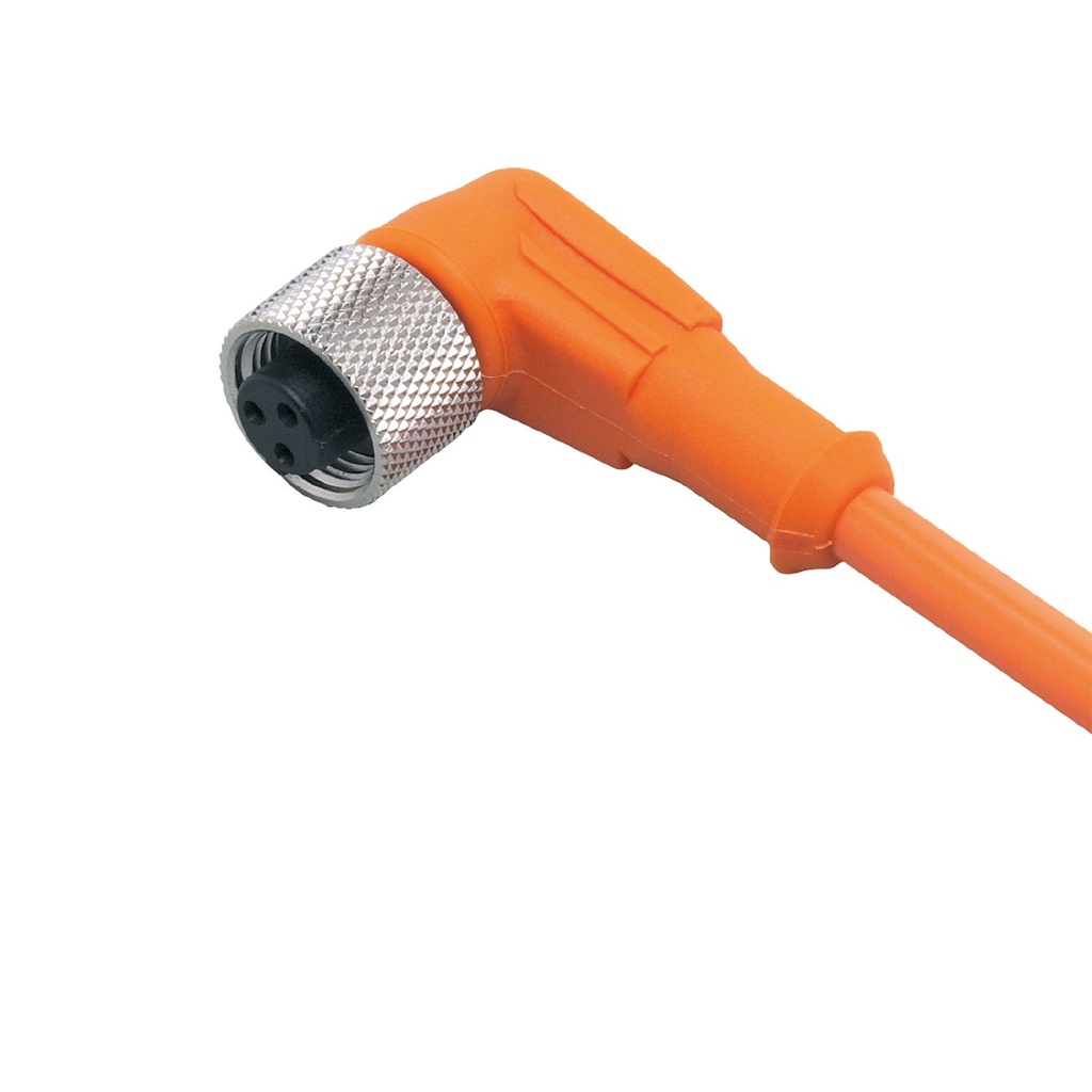 Cable connecteur coudé M12 femelle 3 pôles 5m