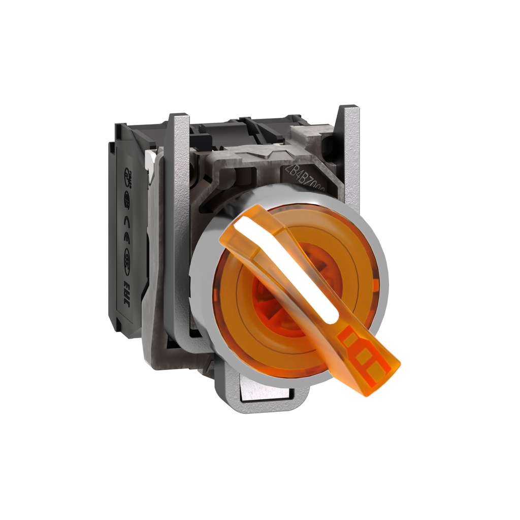 Bouton tournant lumineux 2 positions fixes rouge1O+1F - 24V (copie)