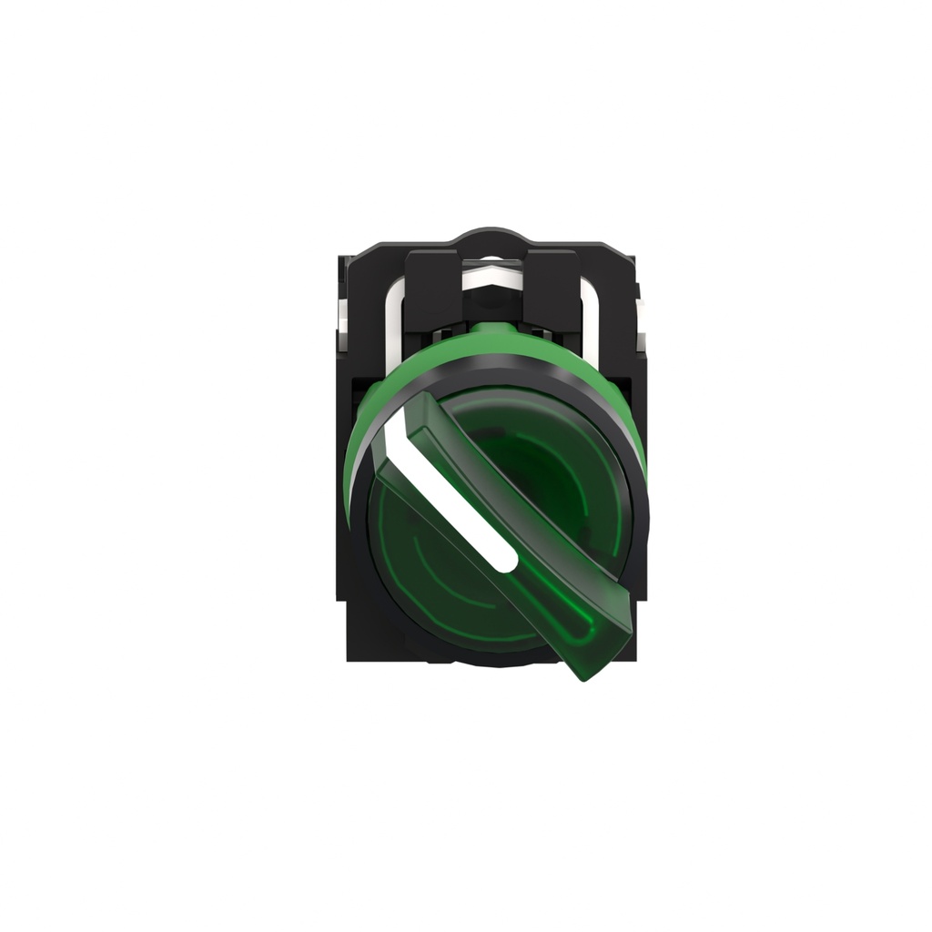Bouton tournant lumineux 2 positions vert 1O+1F - 120V