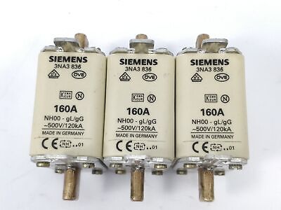 [SIEMENS] Fusible à percuteur gG 160A 500VAC 250VDC NH00 (copie)
