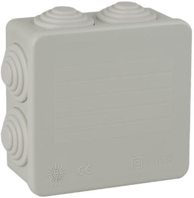 Boîte étanche de raccordement 80x80x35 avec cônes IP55