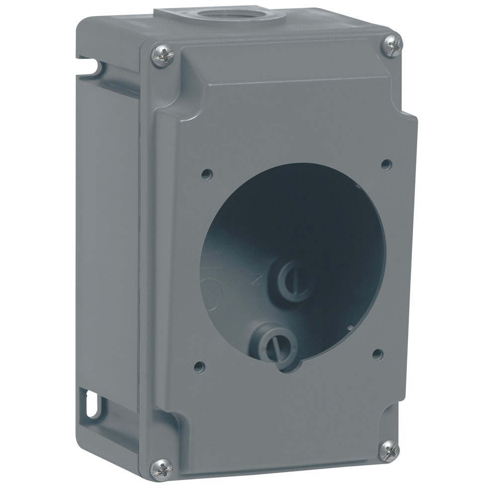 [LEGRAND] Boîtier réversible simple Hypra pour prises 2P+T, 3P+T et 3P+N+T 32A - 1 entrée - ISO25 - plastique