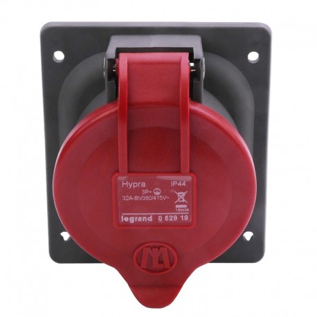 Prise à entraxes unifiés fixe Hypra IP44 32A 3P+N+T 380/415V - Plastique