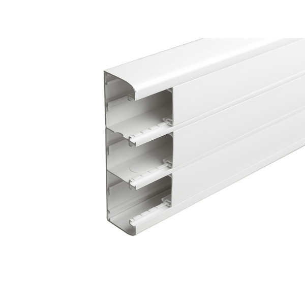 Goulotte 3 compartiments à clippage direct 50x180mm Mosaic - blanc