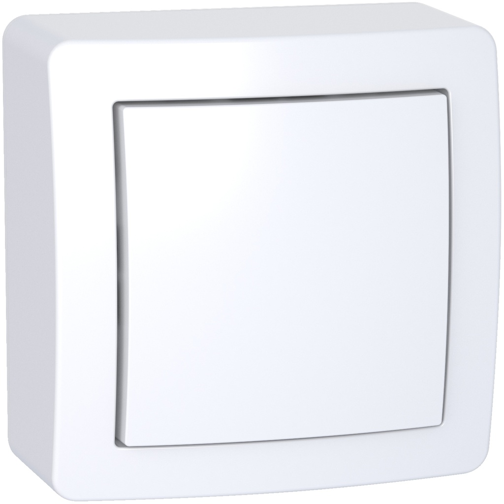 Interrupteur Va et Vient apparent 10A 250V avec cadre saillie complet IP20 [ALREA]