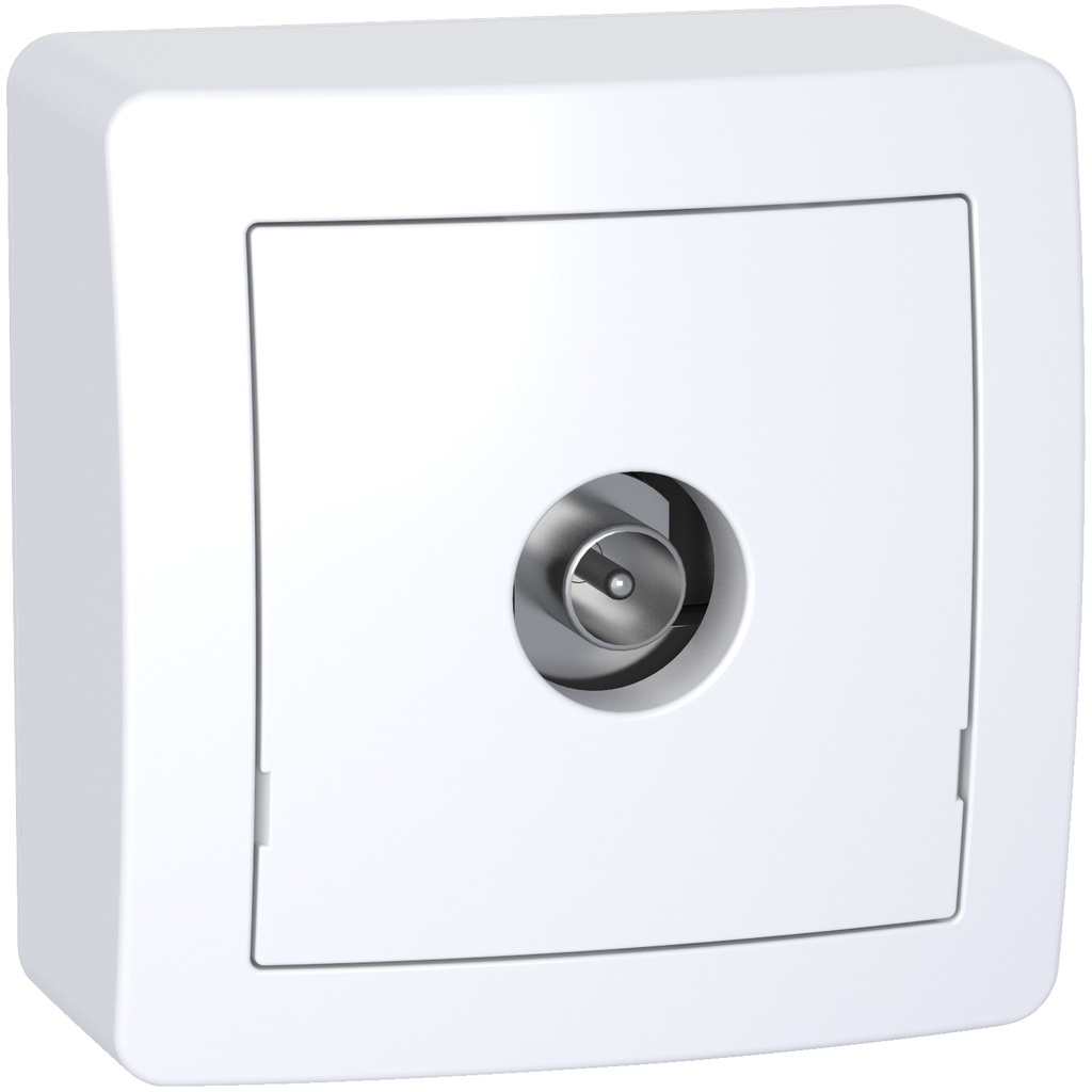 [SCHNEIDER] Prise TV apparent simple mâle blindée 1 sortie blanc [ALREA] 