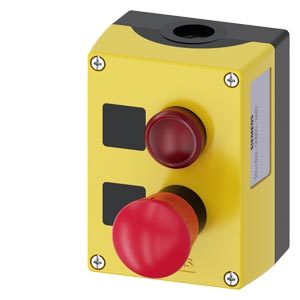 [SIEMENS] Boîtier pour bouton de commande D=22 mm avec voyant lumineux rouge et arrêt urgence
