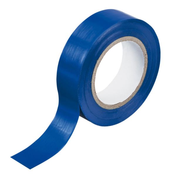 Ruban adhésif isolant en PVC dimensions 15x10mm bleu