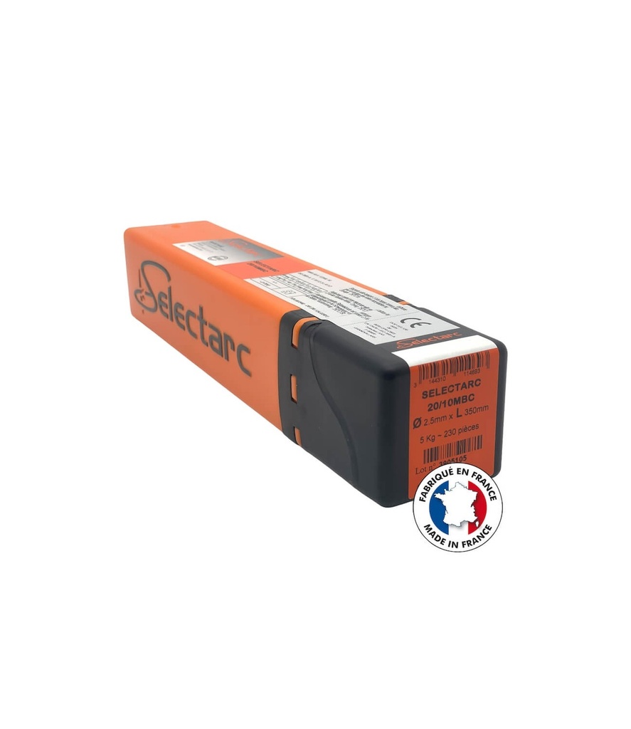 Electrode SAFINOX 316L 20/10MBC D=2,5mm [230 élec]