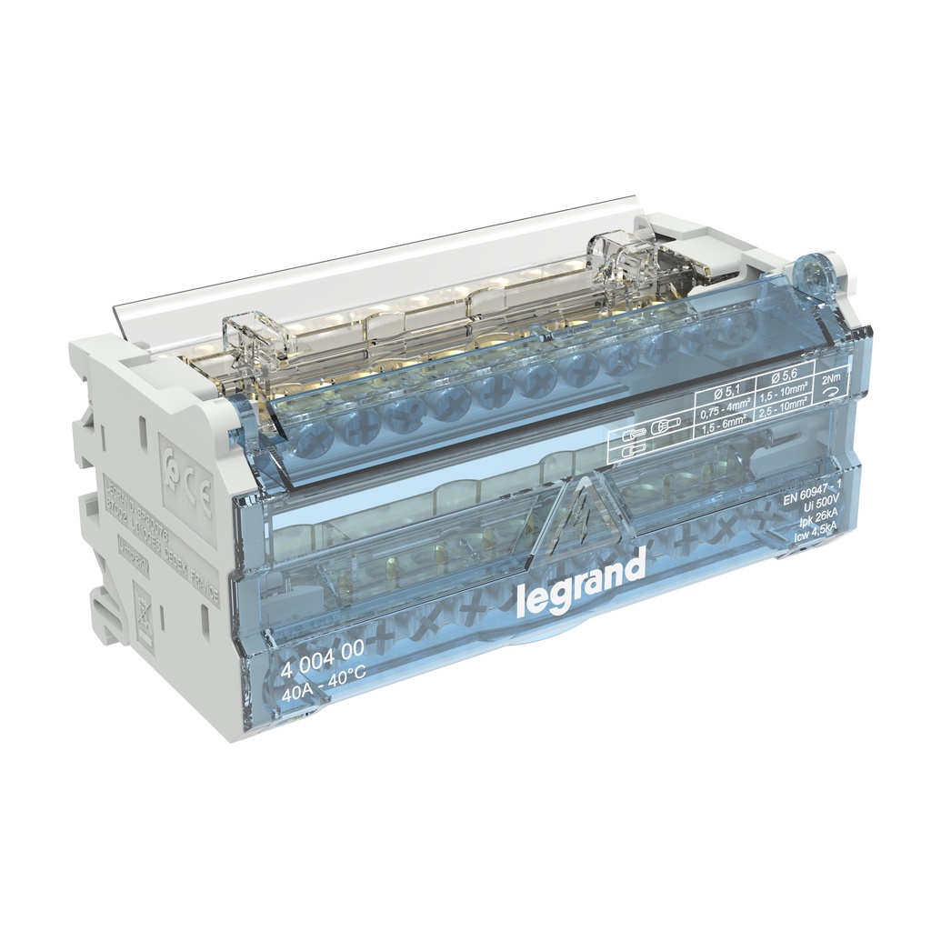 [LEGRAND] Répartiteur 2P 40A 12 connexions 6 modules