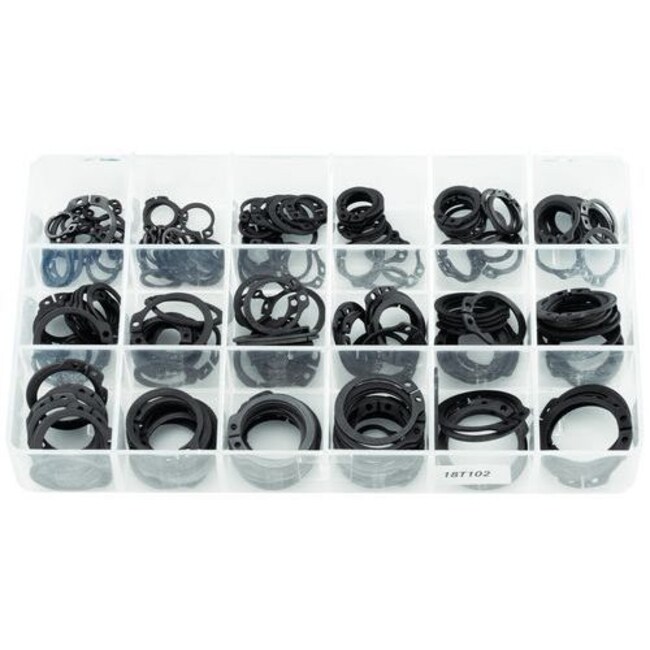 [MANUTAN] Coffret de circlips acier pour arbres - 260 pièces