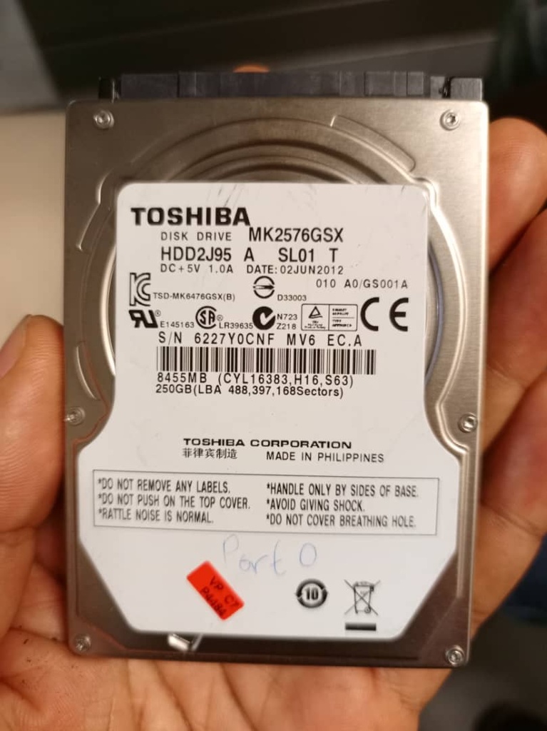 Disque dure SATA 250Gb 3Gb/s