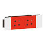 [LEGRAND] Double prise de courant 2P+T surface a détrompage soluclip pour goulotte mosaic a clippage direct 4 modules - rouge