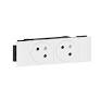 [LEGRAND] Double prise de courant 2P+T Surface soluclip pour goulotte mosaic a clippage direct 4 modules - blanc