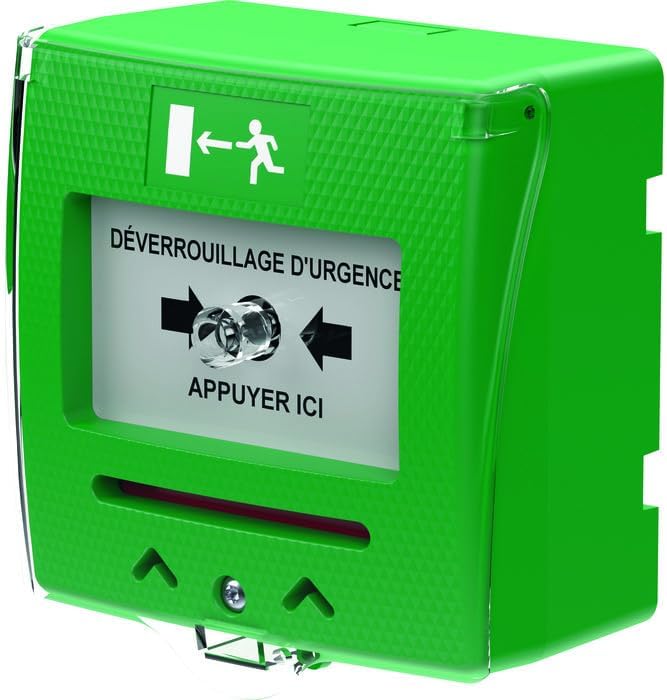 [SEWOSY] Boitier d'alarme manuel pour déverrouillage issue de secours avec bouton pour point de signalisation vert