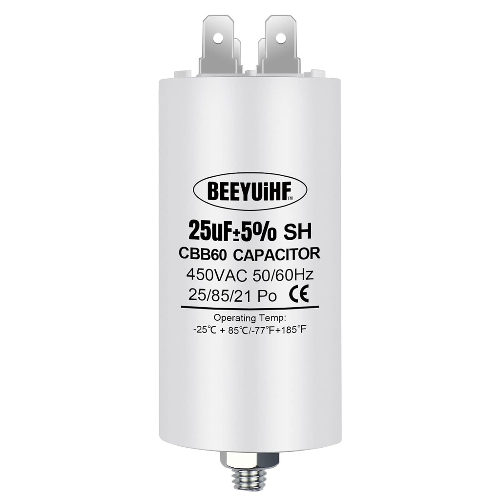 Condensateur de démarrage moteur 25µF 450VAC 50/60Hz -5/10%