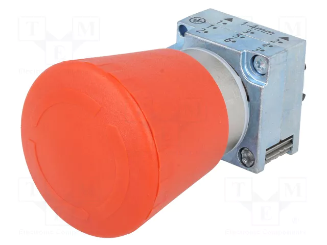 [SIEMENS] Bouton d'arrêt d'urgence rond en métal D=22mm avec support rouge