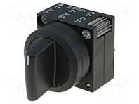 [SIEMENS] Commutateur rotatif 3 positions rond plastique noir à impulsion avec support D=22mm