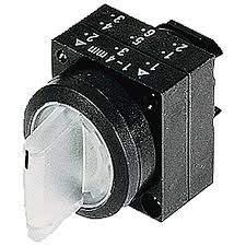 [SIEMENS] Commutateur rotatif 3 positions rond plastique lumineux avec support transparent D=22mm