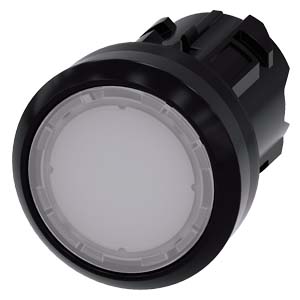 Bouton poussoir lumineux rond plastique blanc D=22mm