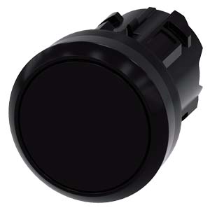 [SIEMENS] Bouton poussoir rond plastique noir D=22mm