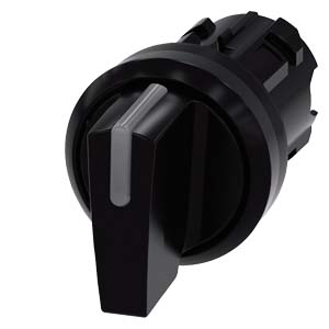 [SIEMENS] Commutateur rotatif 3 positions rond plastique noir à impulsion D=22mm