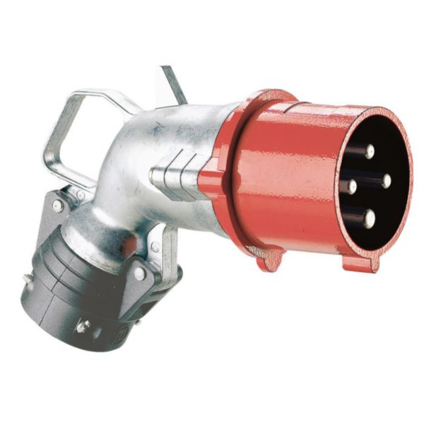Fiche mobile coudée Hypra IP44 32A - 380V à 415V - 3P+T - métallique