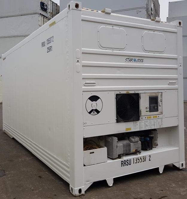 Conteneur frigorifique 20 pieds 4 à 10° équipé d'un groupe froid de 7CV 380V/5Kw 50-60Hz R134a
