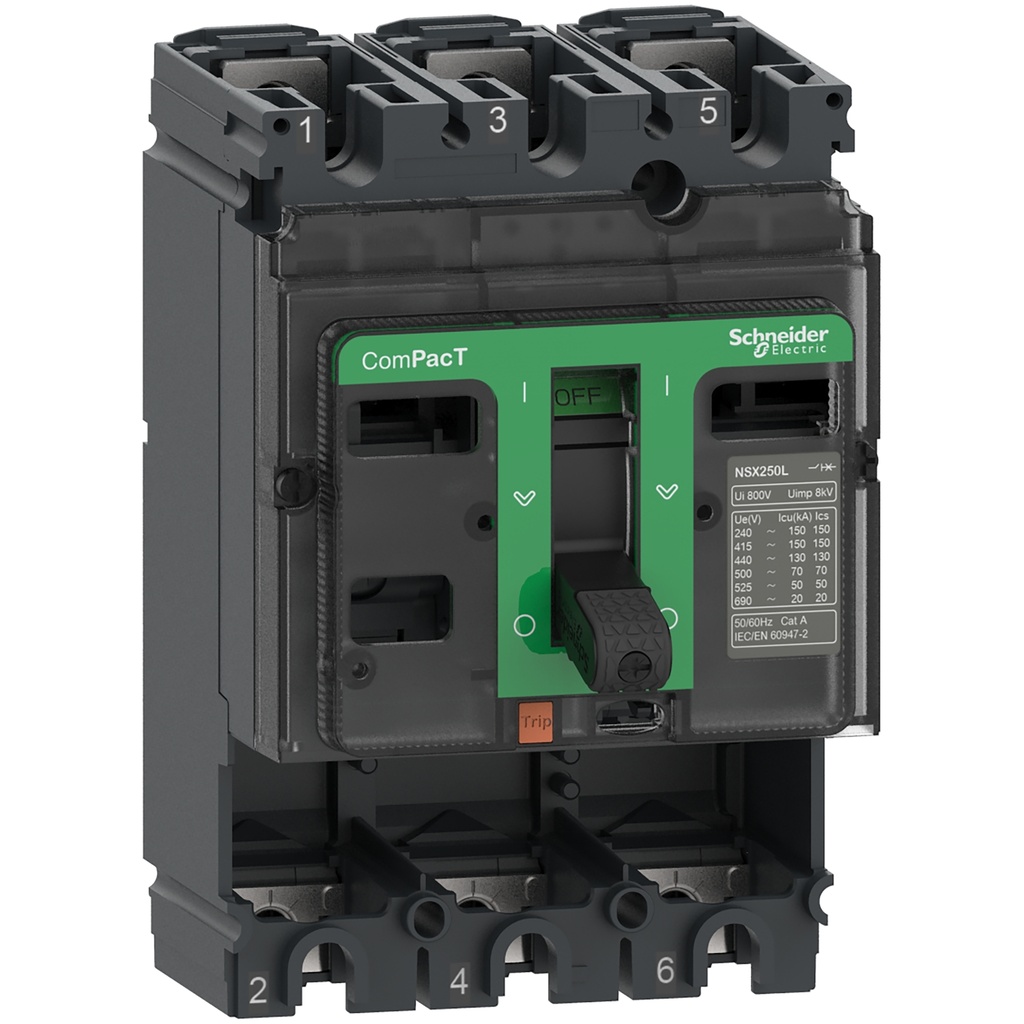 Disjoncteur compact 40A 36kA à 415vac 4P4D + déclencheur TMD [NSX100F]