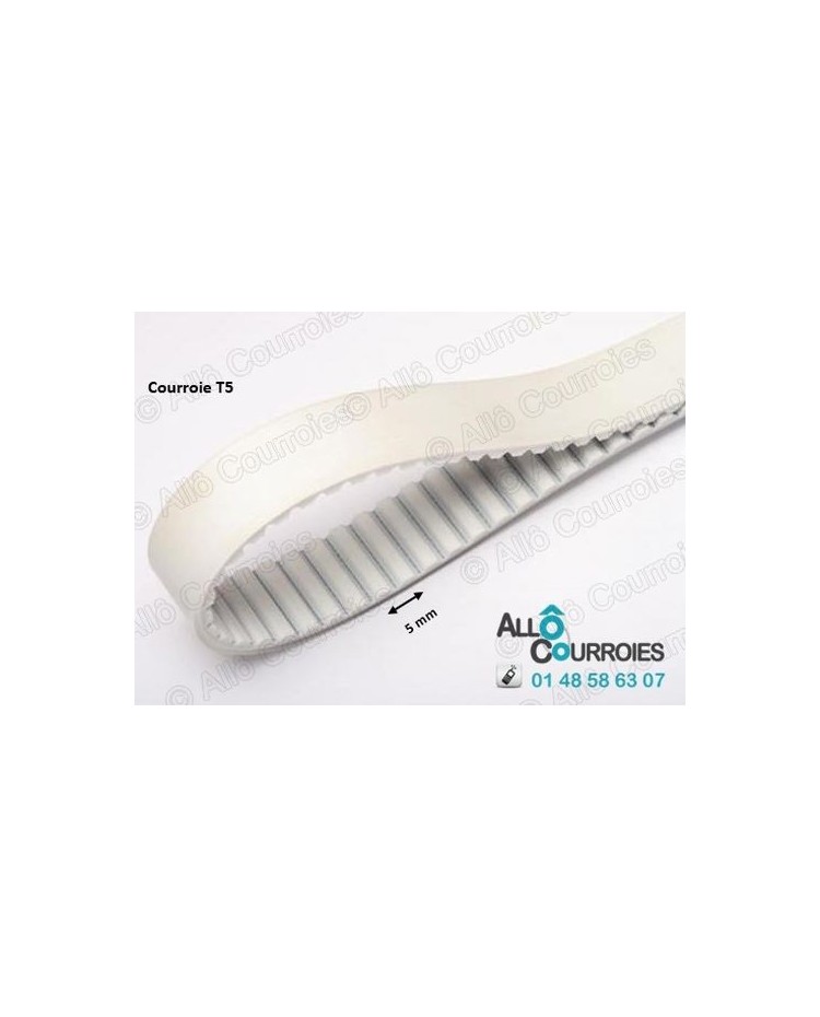 Courroie Dentée type T5 en polyuréthane L=900mm l=25mm