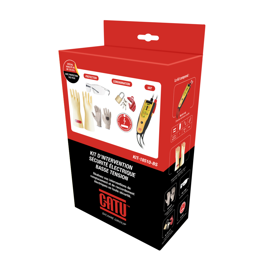 Kit de protection pour intervention basse tension électrique avec lunettes