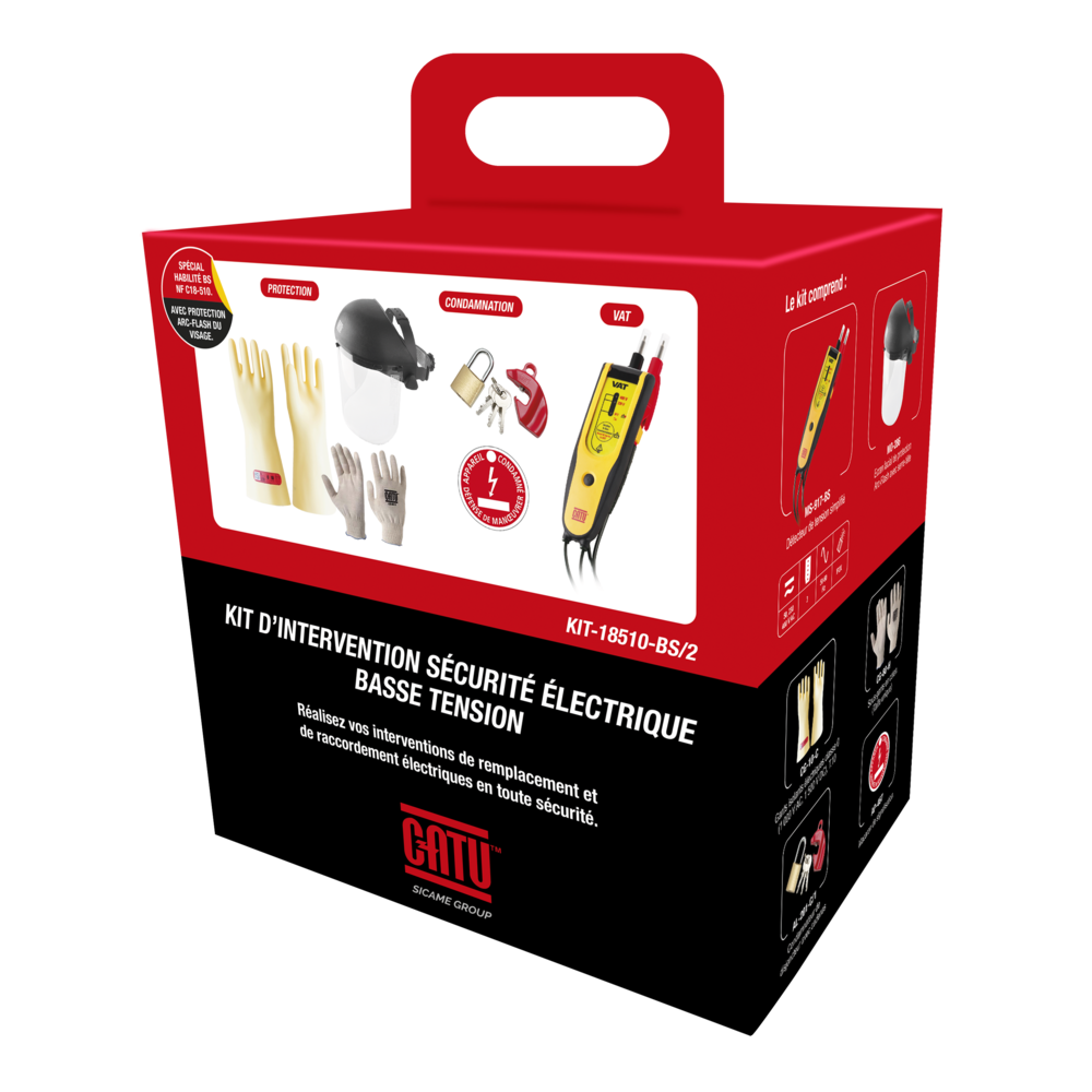 Kit de protection pour intervention basse tension électrique avec écran facial