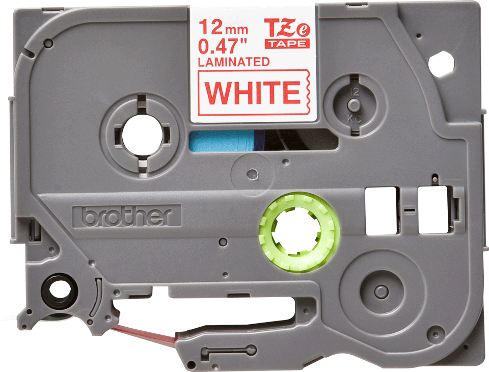 [BROTHER] Cassette à ruban pour étiqueteuse rouge sur blanc 12 mm de large 