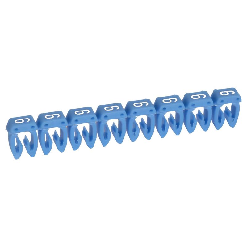 Repère CAB 3 pour filerie 4mm² à 6mm² avec chiffre 6 bleu