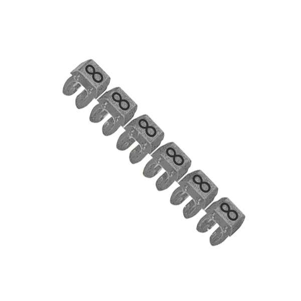 Repère CAB 3 pour filerie 1,5mm² à 2,5mm² avec chiffre 8 gris