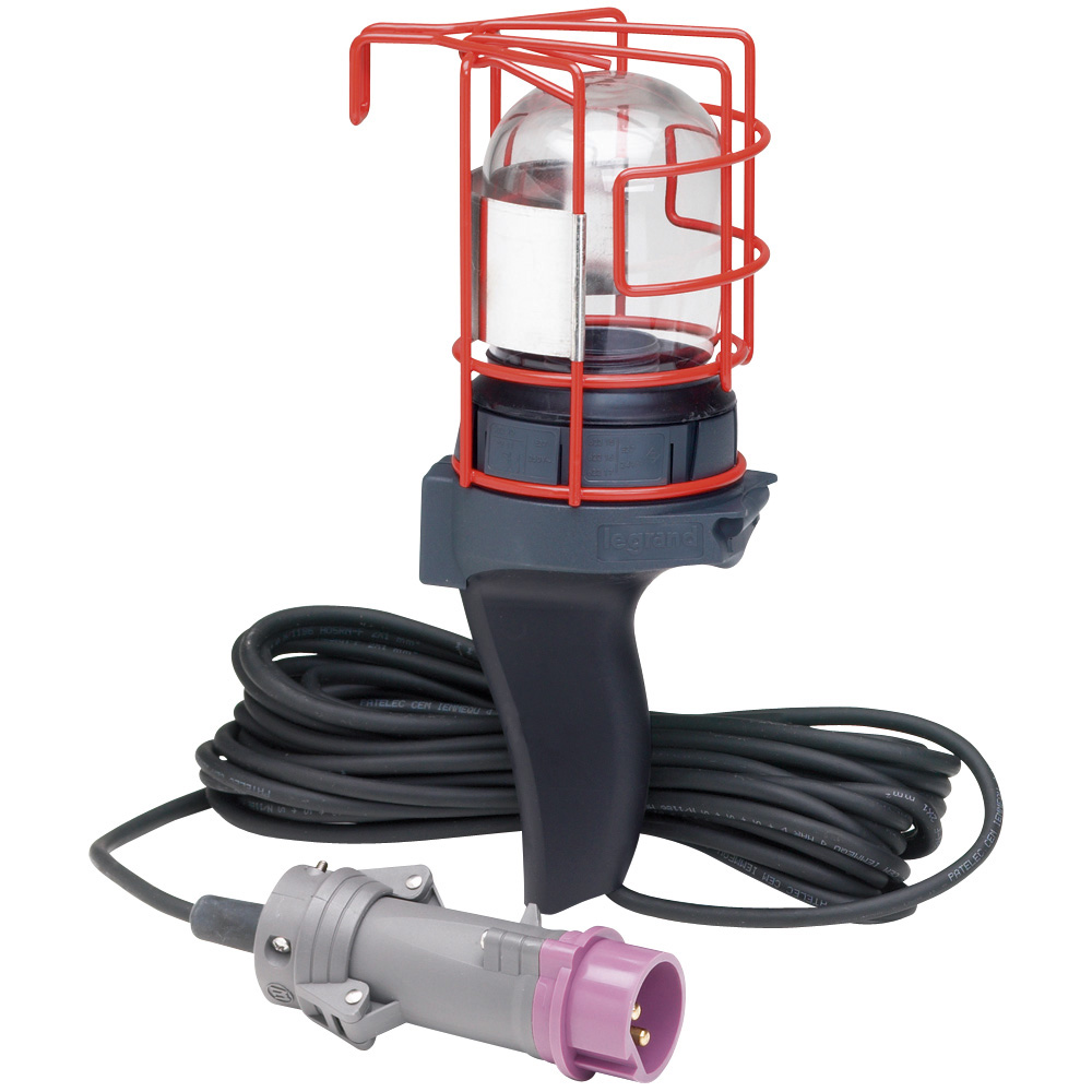 Baladeuse chantier 24V 75W IP55 avec fiche hypra droite et cordon longueur 10m