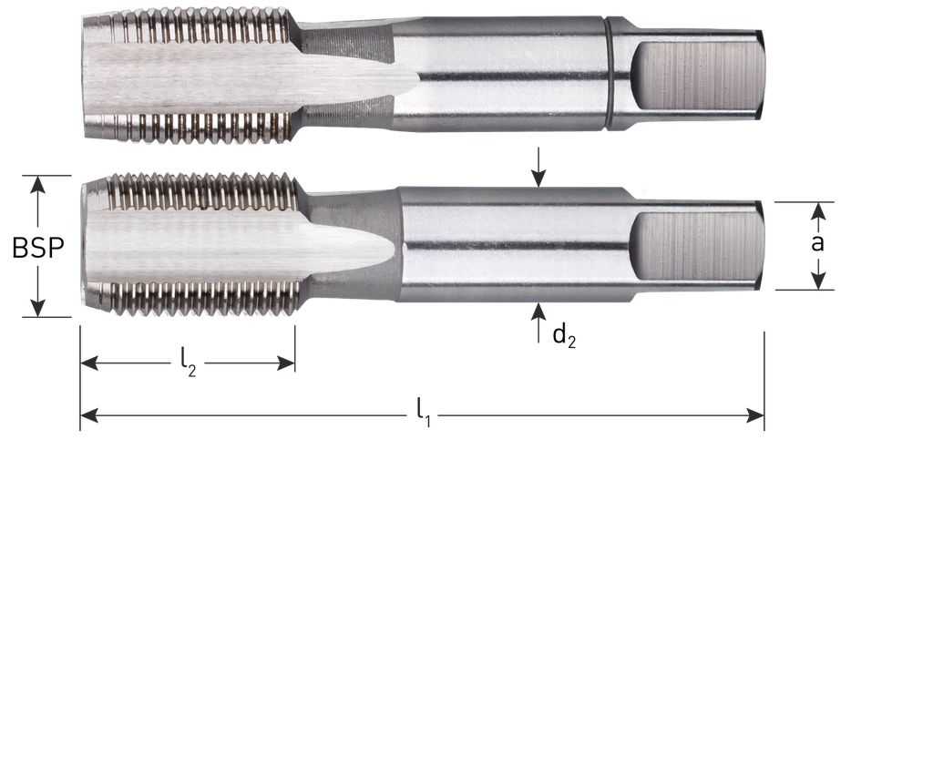 [KS TOOLS] Jeu de 2 tarauds à main 28 BSP 1/2" (Gaz)
