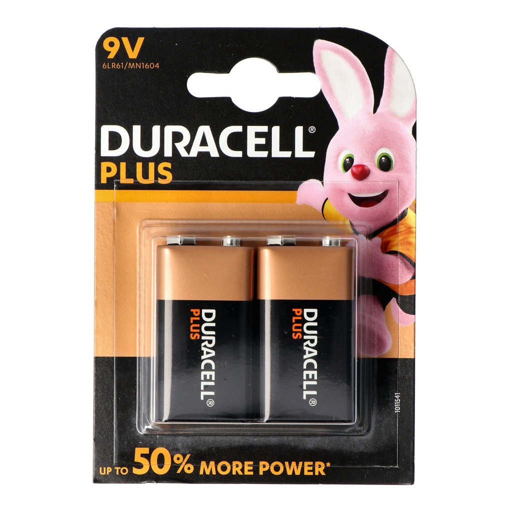 [DURACELL] Pile alcaline MN1604 Plus Power 9V [PACK 2]